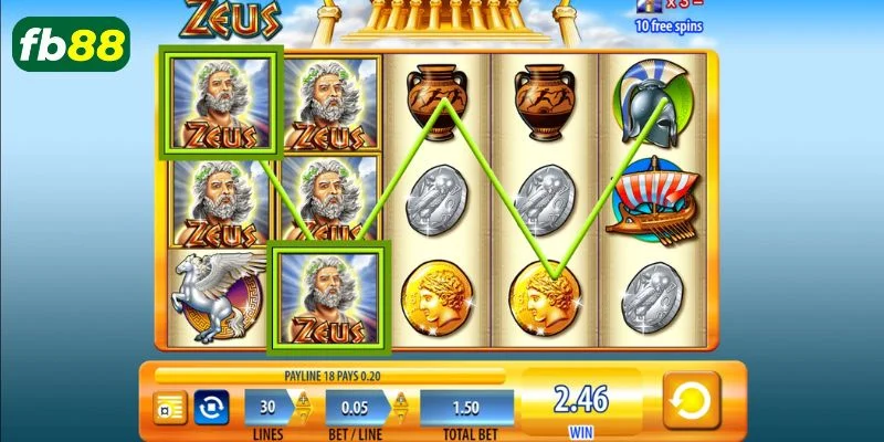 Đồ họa đỉnh cao của tựa game Zeus (WMS). 
